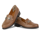 Luna Marron - Mocassins classiques Femme en Cuir Véritable