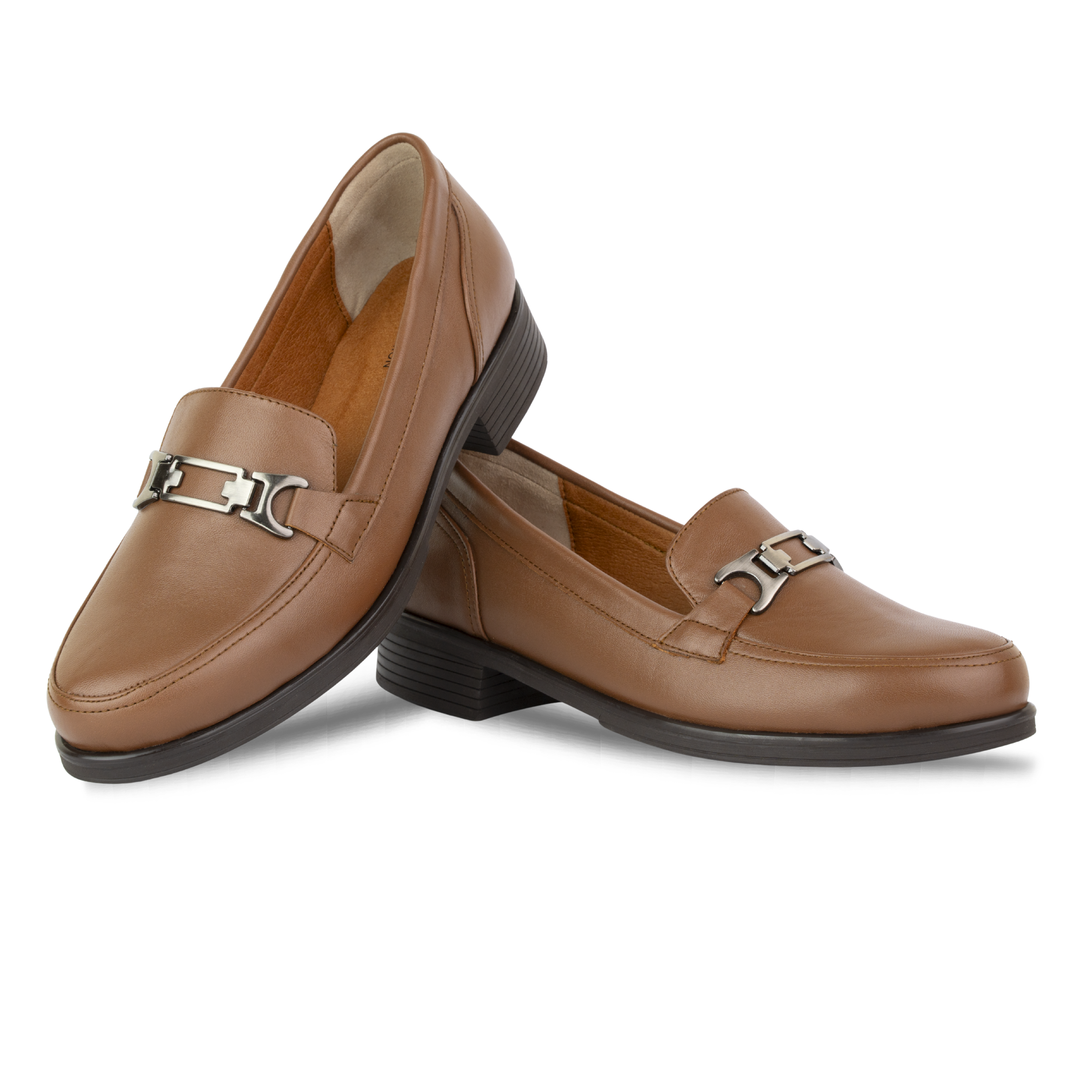 Luna Marron - Mocassins classiques Femme en Cuir Véritable