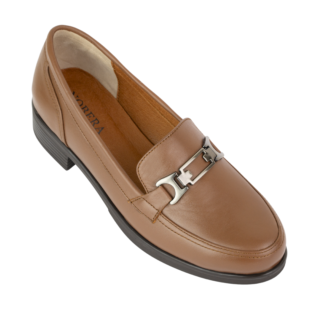 Luna Marron - Mocassins classiques Femme en Cuir Véritable