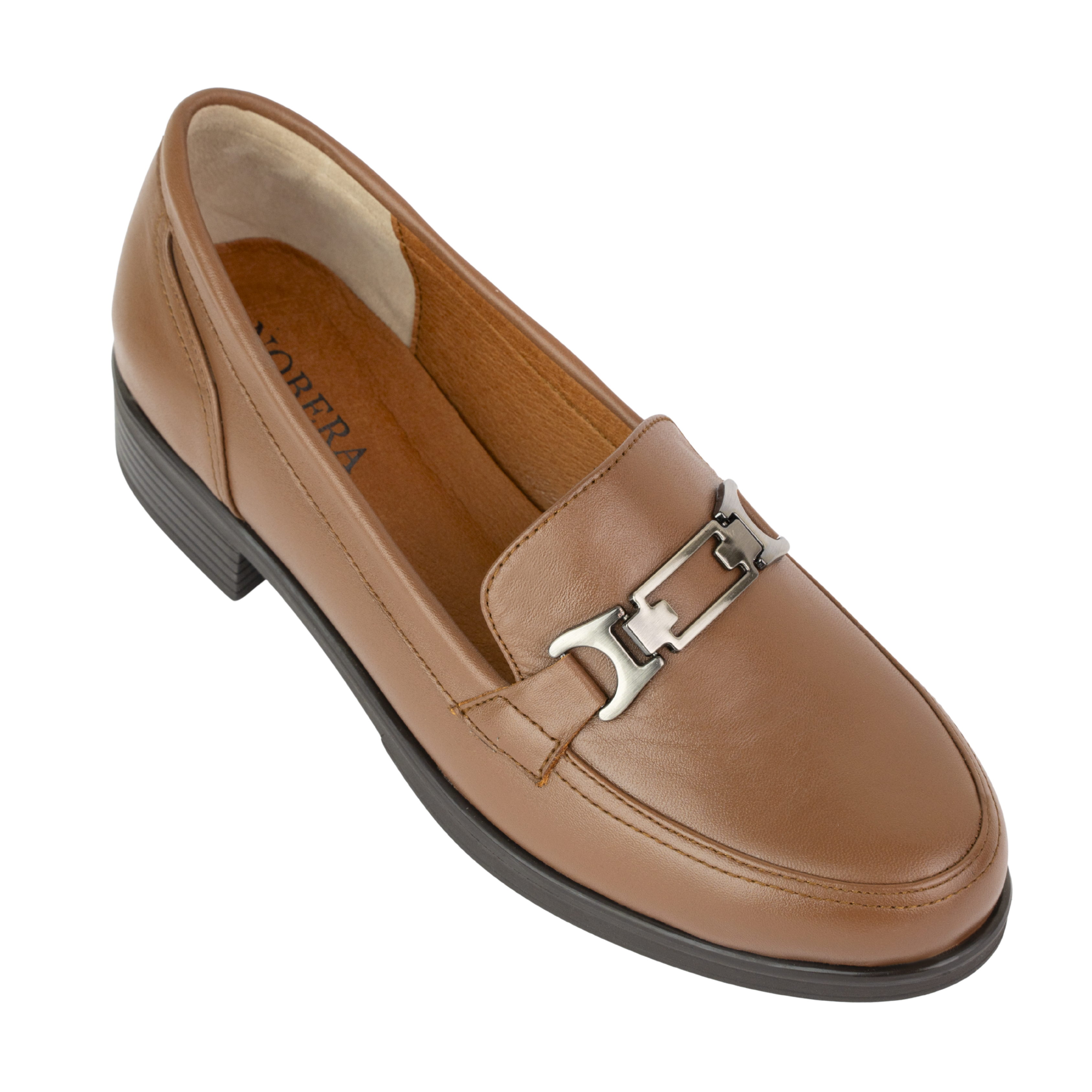 Luna Marron - Mocassins classiques Femme en Cuir Véritable