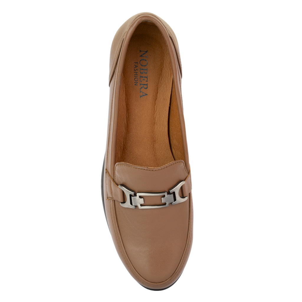 Luna Marron - Mocassins classiques Femme en Cuir Véritable