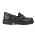 Orvane Noir – Mocassins Plateforme Femme en Cuir