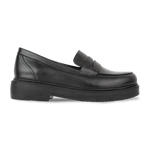 Orvane Noir – Mocassins Plateforme Femme en Cuir