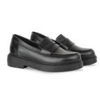 Orvane Noir – Mocassins Plateforme Femme en Cuir