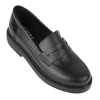 Orvane Noir – Mocassins Plateforme Femme en Cuir