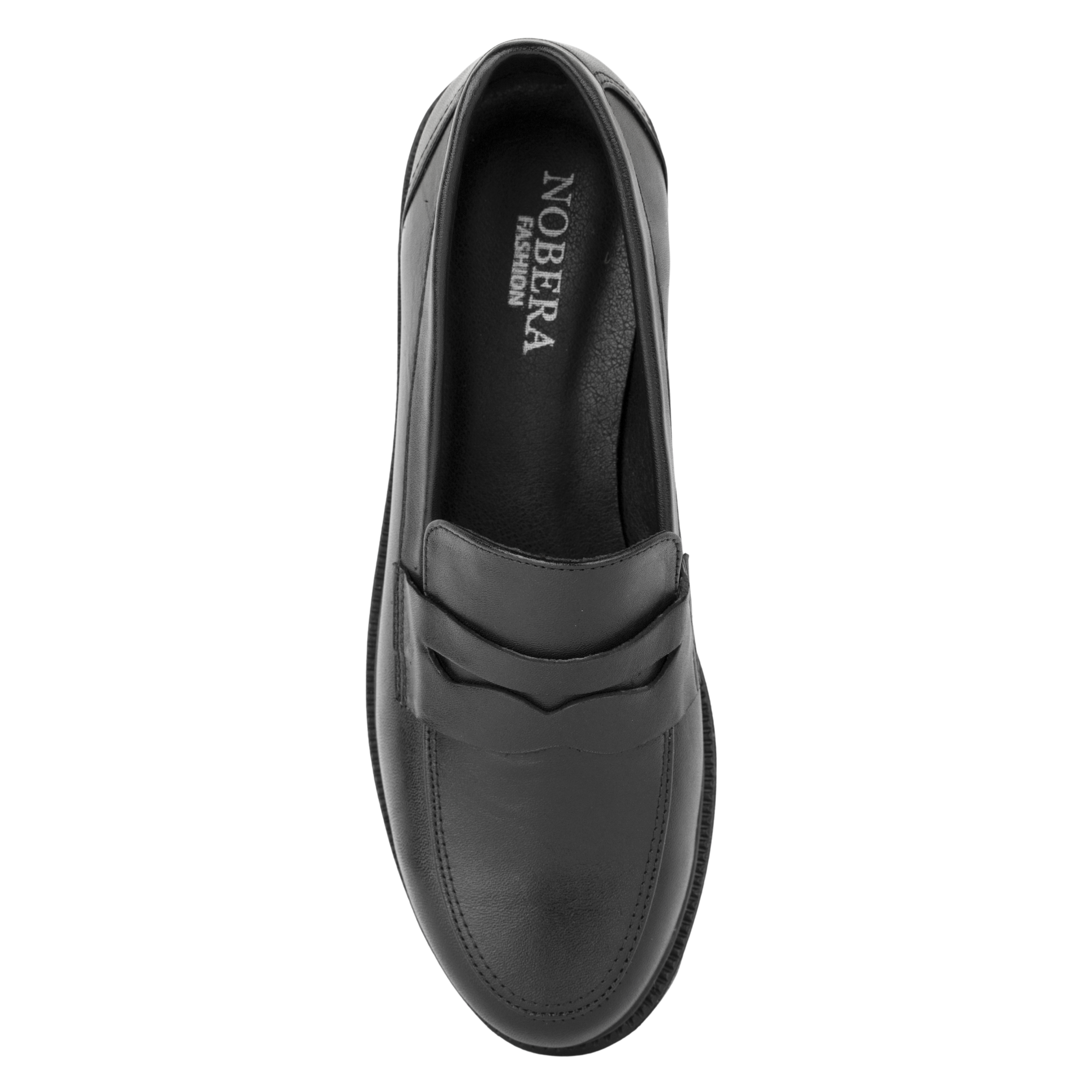 Orvane Noir – Mocassins Plateforme Femme en Cuir