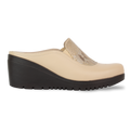 Edge Beige – Sabots Compensés Femme en Cuir