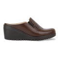 Edge Marron – Sabots Compensés Femme en Cuir