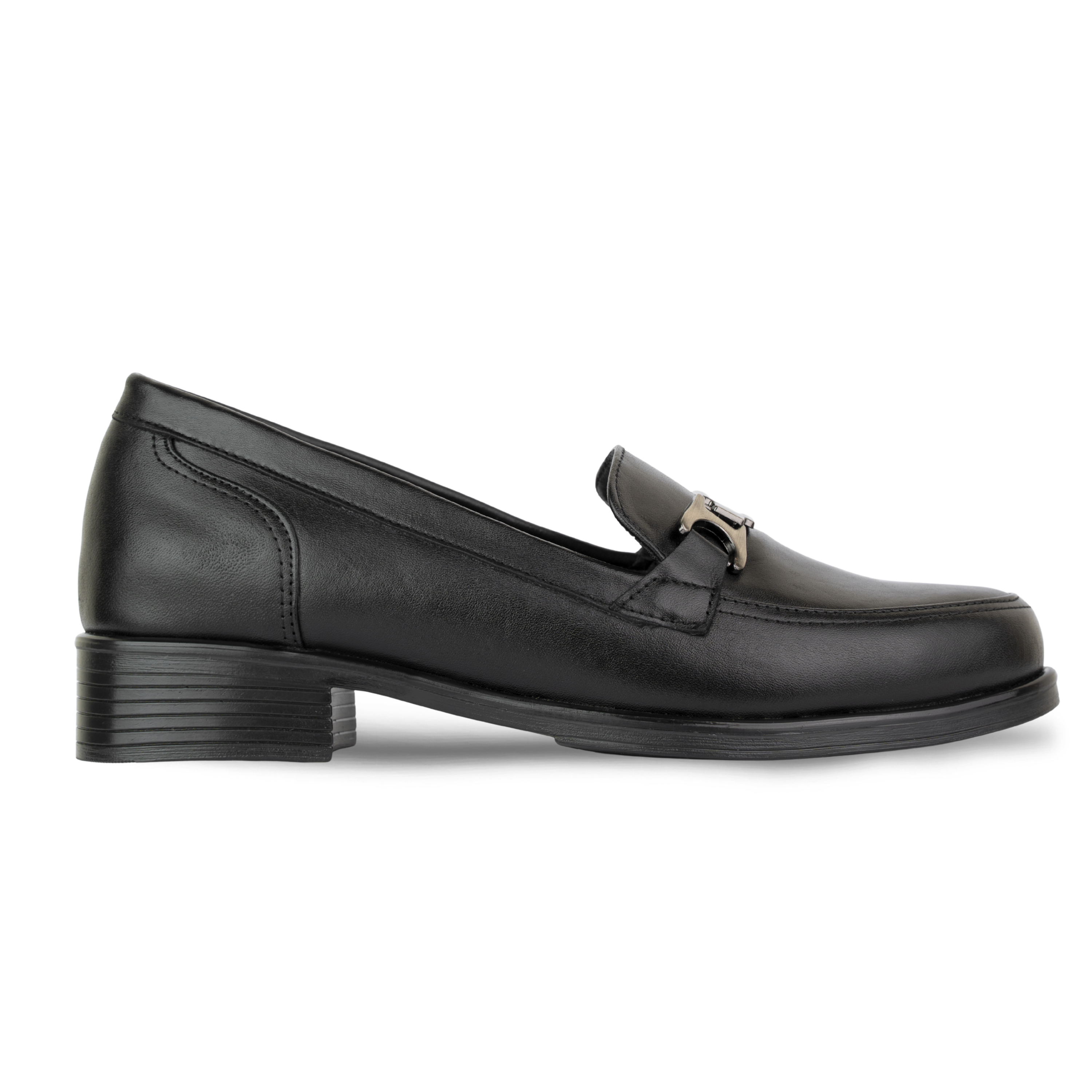 Luna Noir - Mocassins classiques Femme en Cuir Véritable