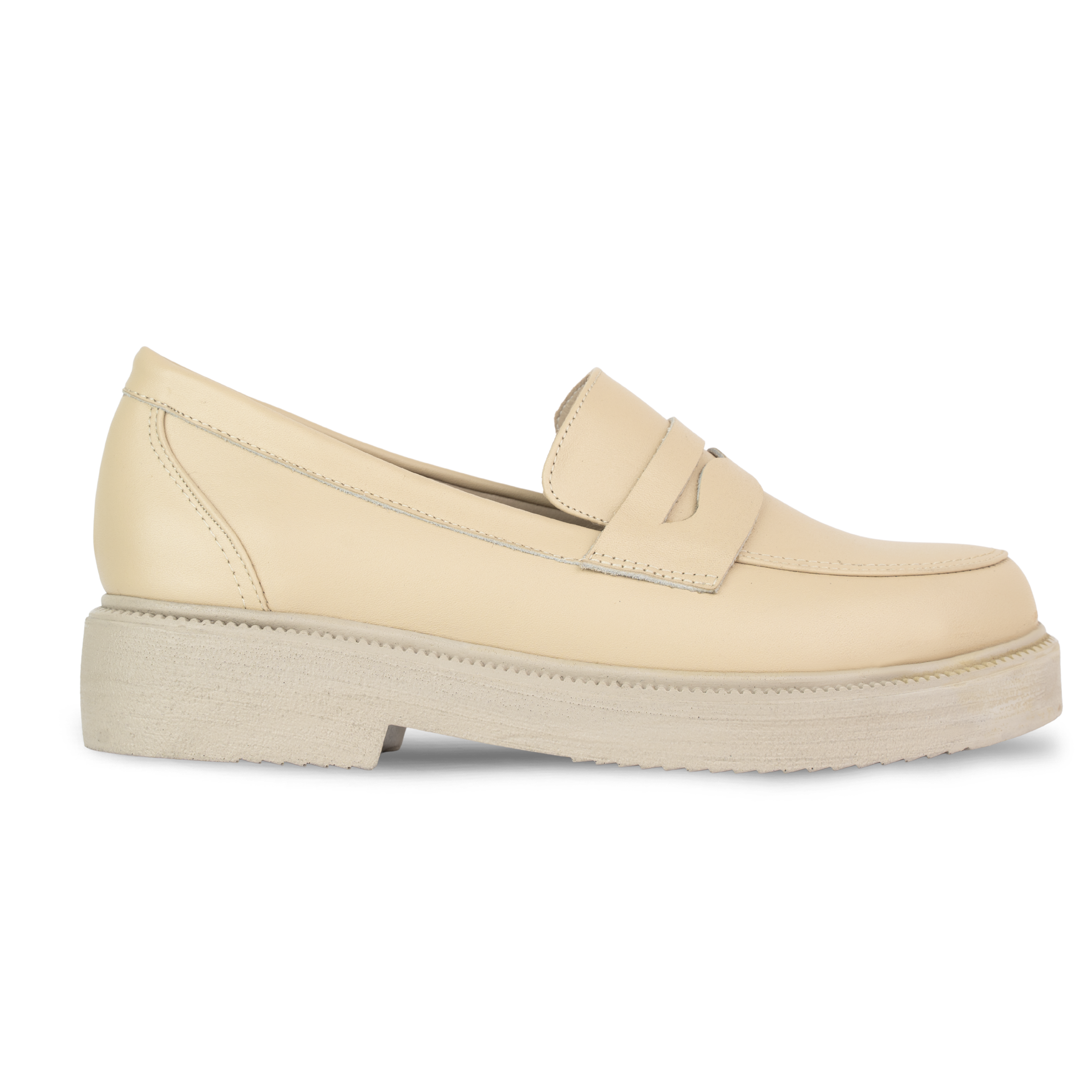 Orvane Beige – Mocassins Plateforme Femme en Cuir