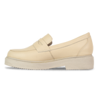 Orvane Beige – Mocassins Plateforme Femme en Cuir