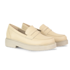 Orvane Beige – Mocassins Plateforme Femme en Cuir