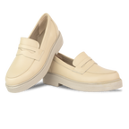 Orvane Beige – Mocassins Plateforme Femme en Cuir