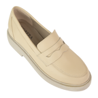 Orvane Beige – Mocassins Plateforme Femme en Cuir