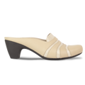 Calyro Beige - Mule Femme en Cuir Véritable