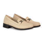 Luna Beige - Mocassins classiques Femme en Cuir Véritable