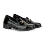 Luna Noir Vernis - Mocassins classiques Femme en Cuir Véritable