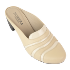 Calyro Beige - Mule Femme en Cuir Véritable
