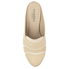 Calyro Beige - Mule Femme en Cuir Véritable