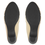 Calyro Beige - Mule Femme en Cuir Véritable