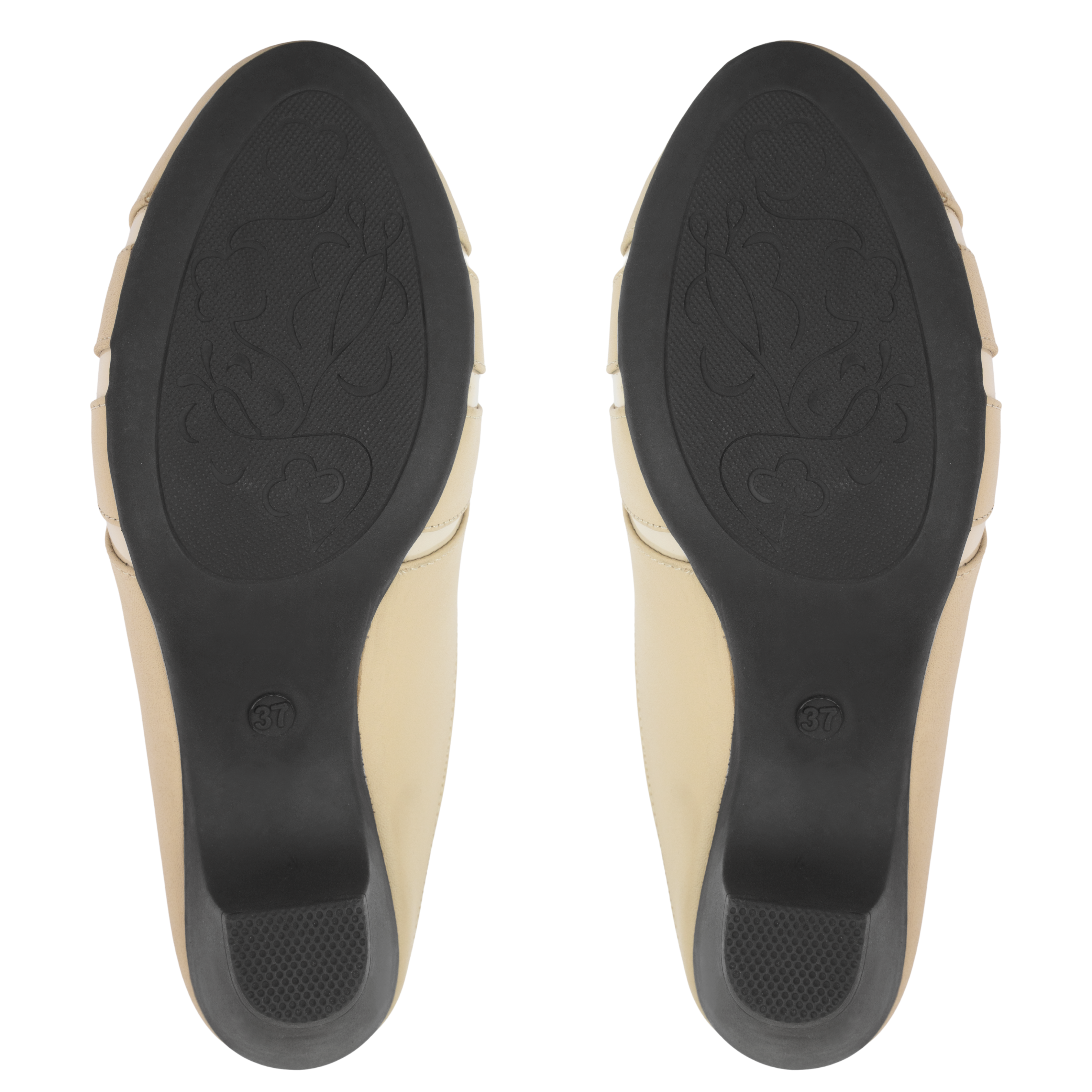 Calyro Beige - Mule Femme en Cuir Véritable