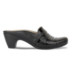 Calyro Noir - Mule Femme en Cuir Véritable