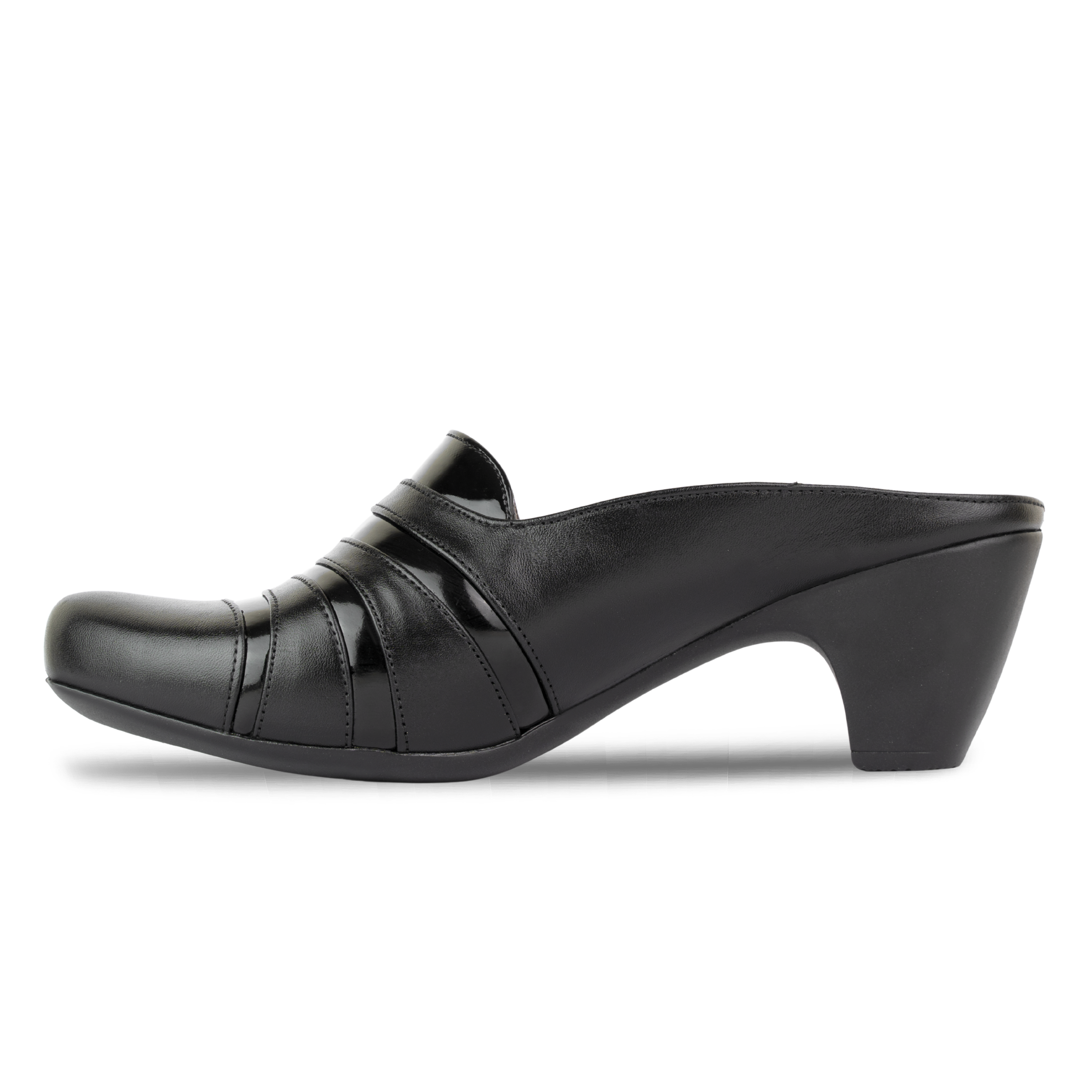 Calyro Noir - Mule Femme en Cuir Véritable