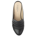 Calyro Noir - Mule Femme en Cuir Véritable