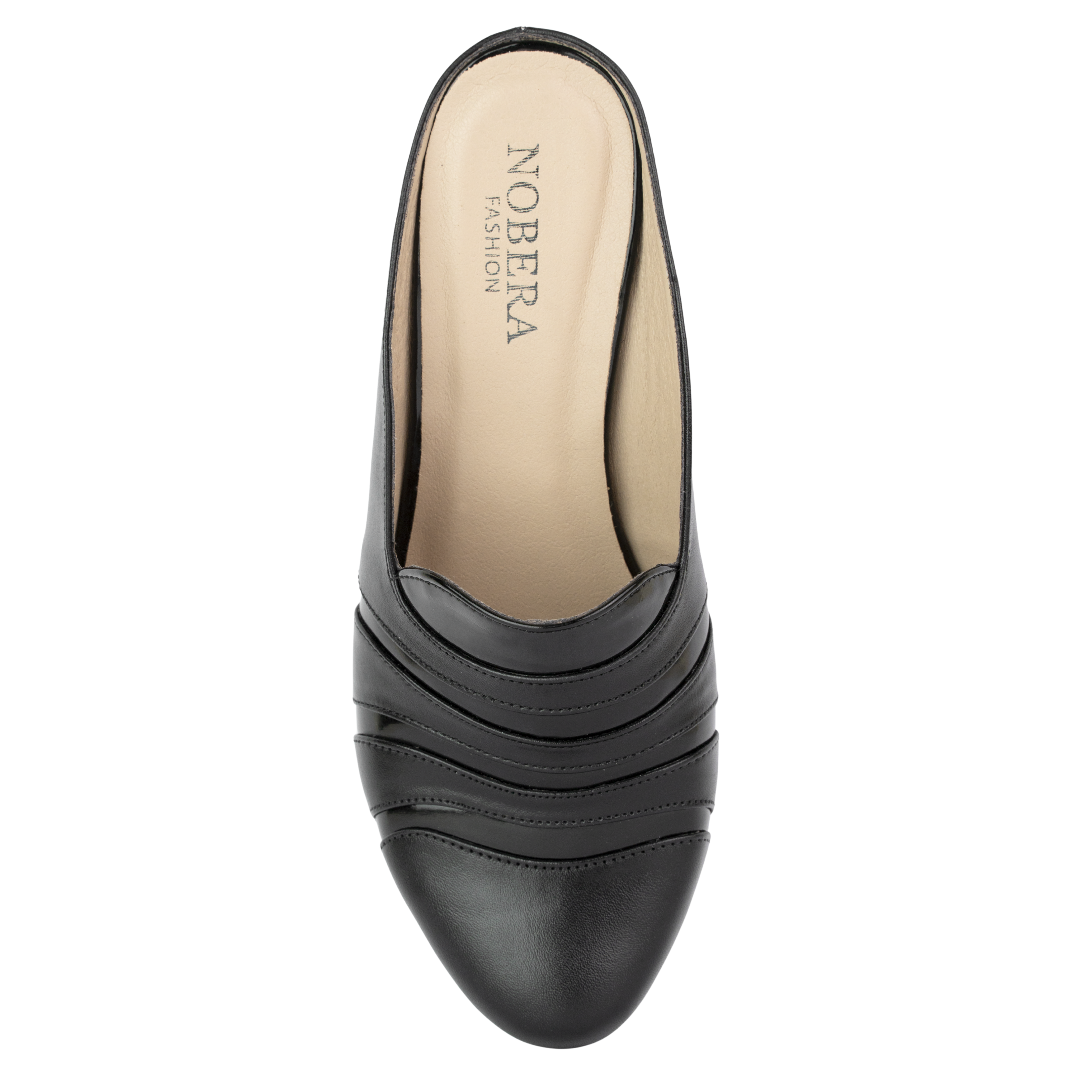 Calyro Noir - Mule Femme en Cuir Véritable