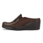 Edge Marron – Sabots Compensés Femme en Cuir