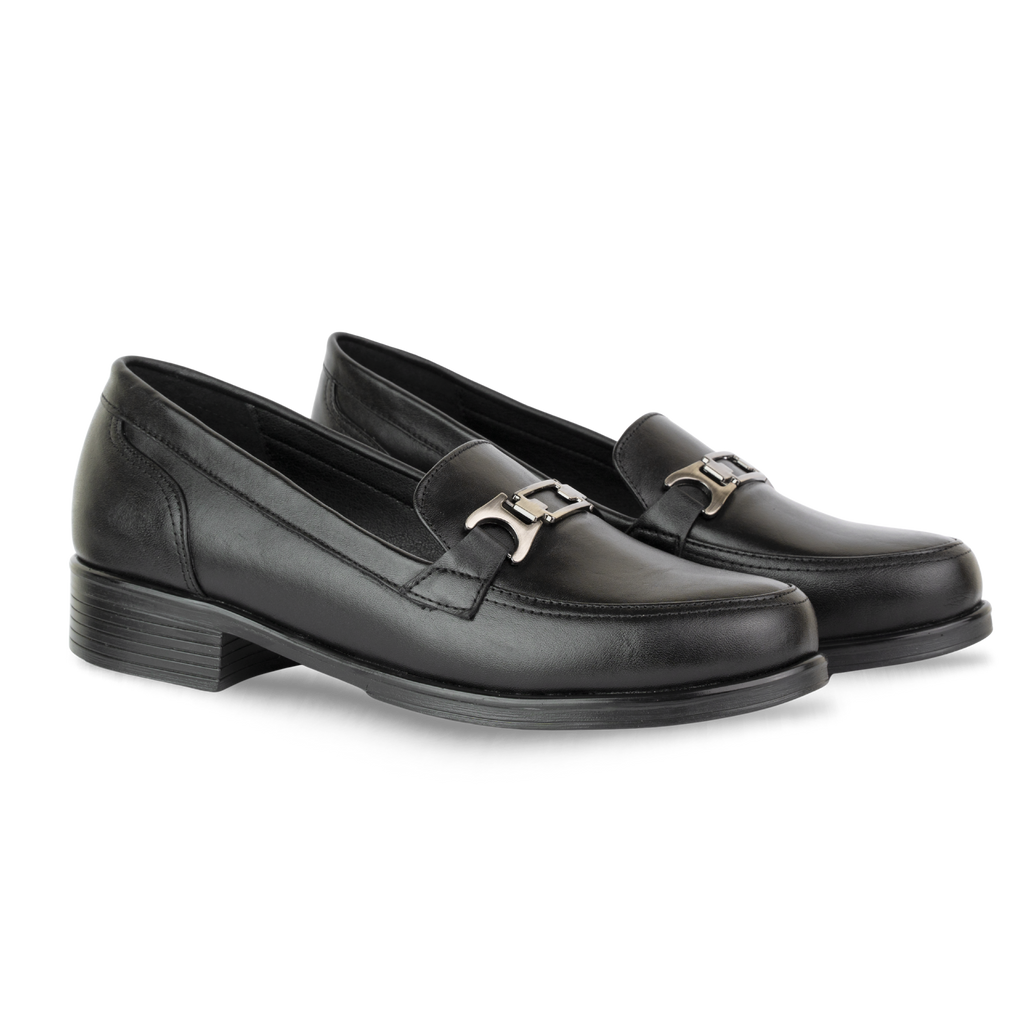 Luna Noir - Mocassins classiques Femme en Cuir Véritable