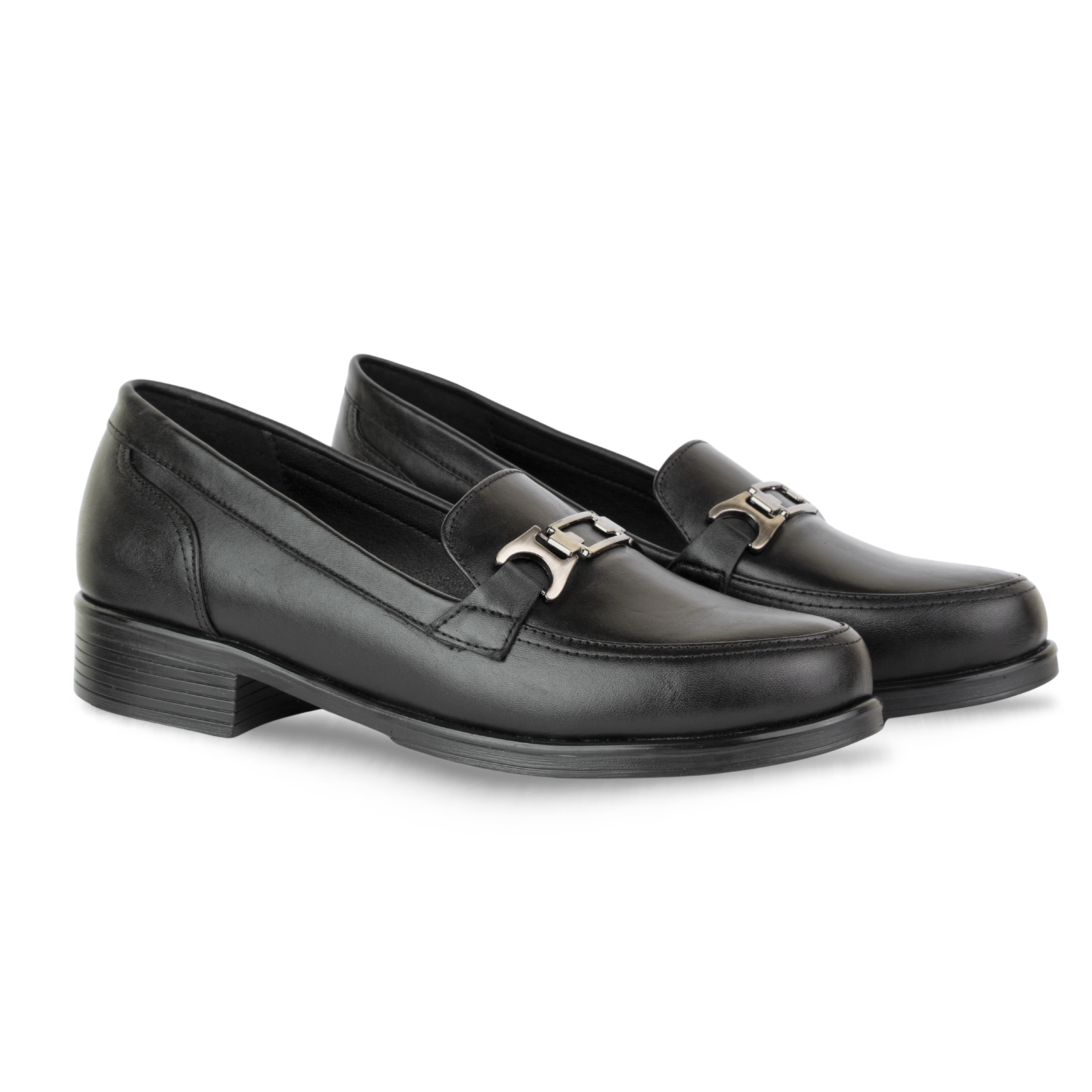 Luna Noir - Mocassins classiques Femme en Cuir Véritable