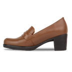 Cavaro Marron - Mocassin à Talon Femme en Cuir Véritable