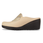 Edge Beige – Sabots Compensés Femme en Cuir