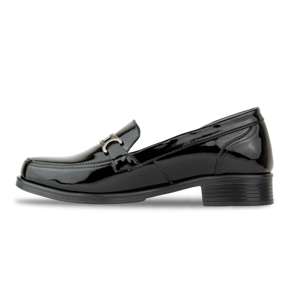 Luna Noir Vernis - Mocassins classiques Femme en Cuir Véritable