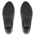 Calyro Noir - Mule Femme en Cuir Véritable