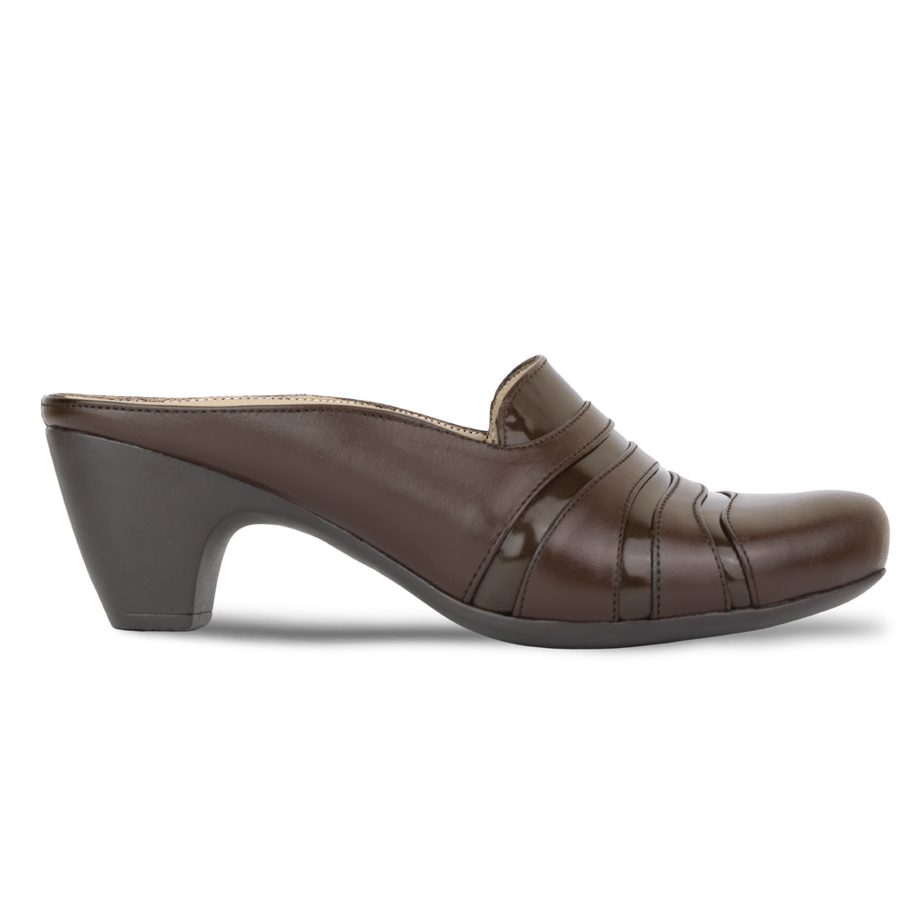 Calyro Marron - Mule Femme en Cuir Véritable