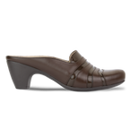 Calyro Marron - Mule Femme en Cuir Véritable