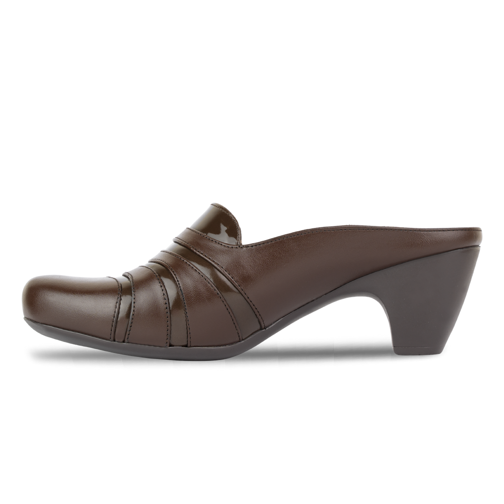Calyro Marron - Mule Femme en Cuir Véritable