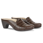 Calyro Marron - Mule Femme en Cuir Véritable
