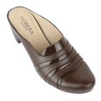 Calyro Marron - Mule Femme en Cuir Véritable