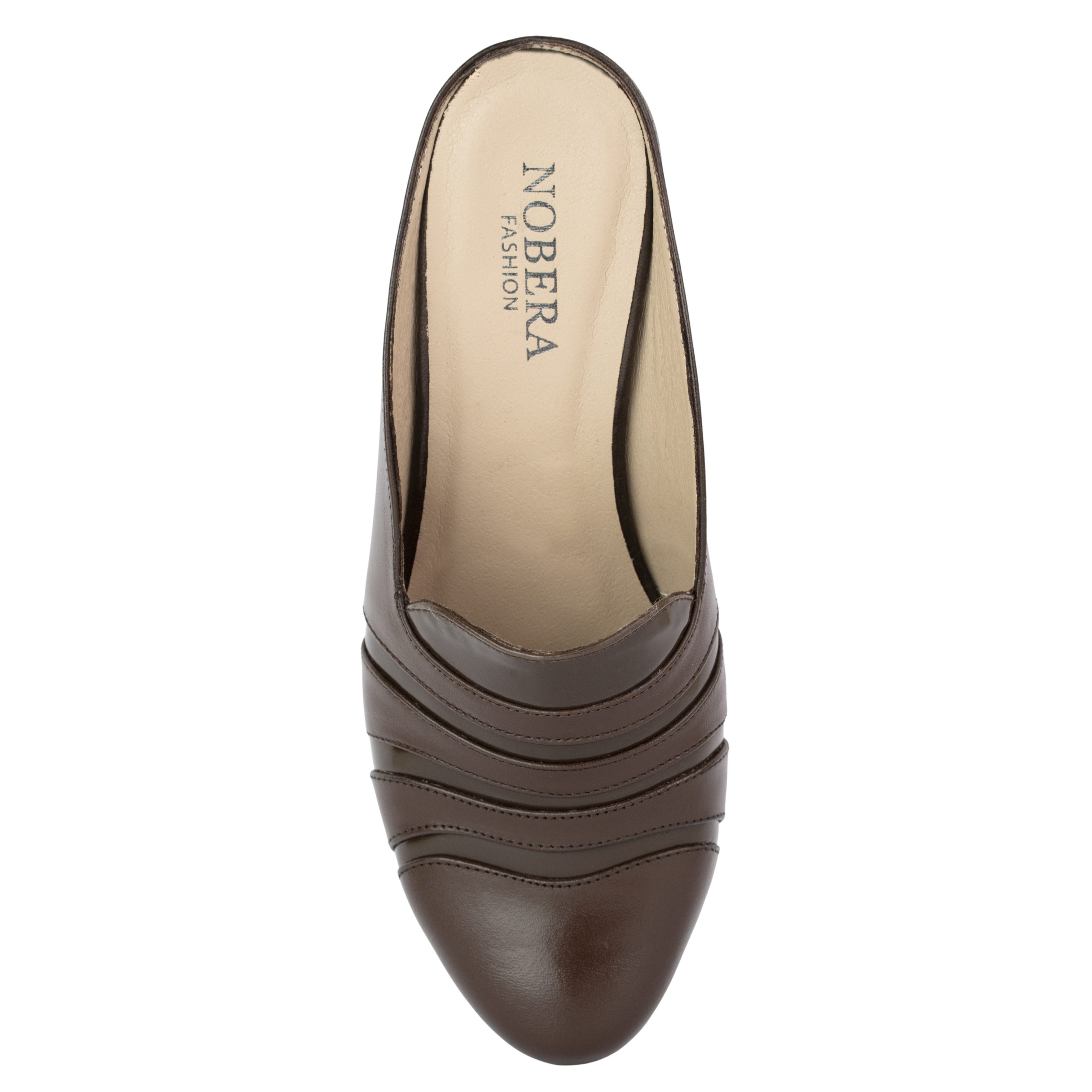 Calyro Marron - Mule Femme en Cuir Véritable