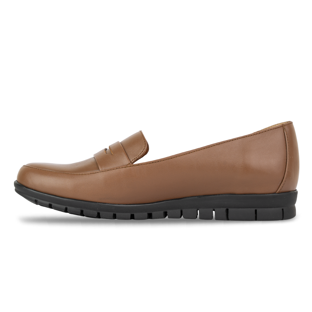 Virello Marron – Mocassins Confort Flex Femme en Cuir Véritable