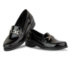Luna Noir Vernis - Mocassins classiques Femme en Cuir Véritable