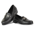Luna Noir - Mocassins classiques Femme en Cuir Véritable