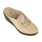 Edge Beige – Sabots Compensés Femme en Cuir