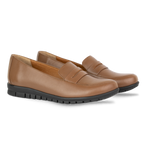 Virello Marron – Mocassins Confort Flex Femme en Cuir Véritable