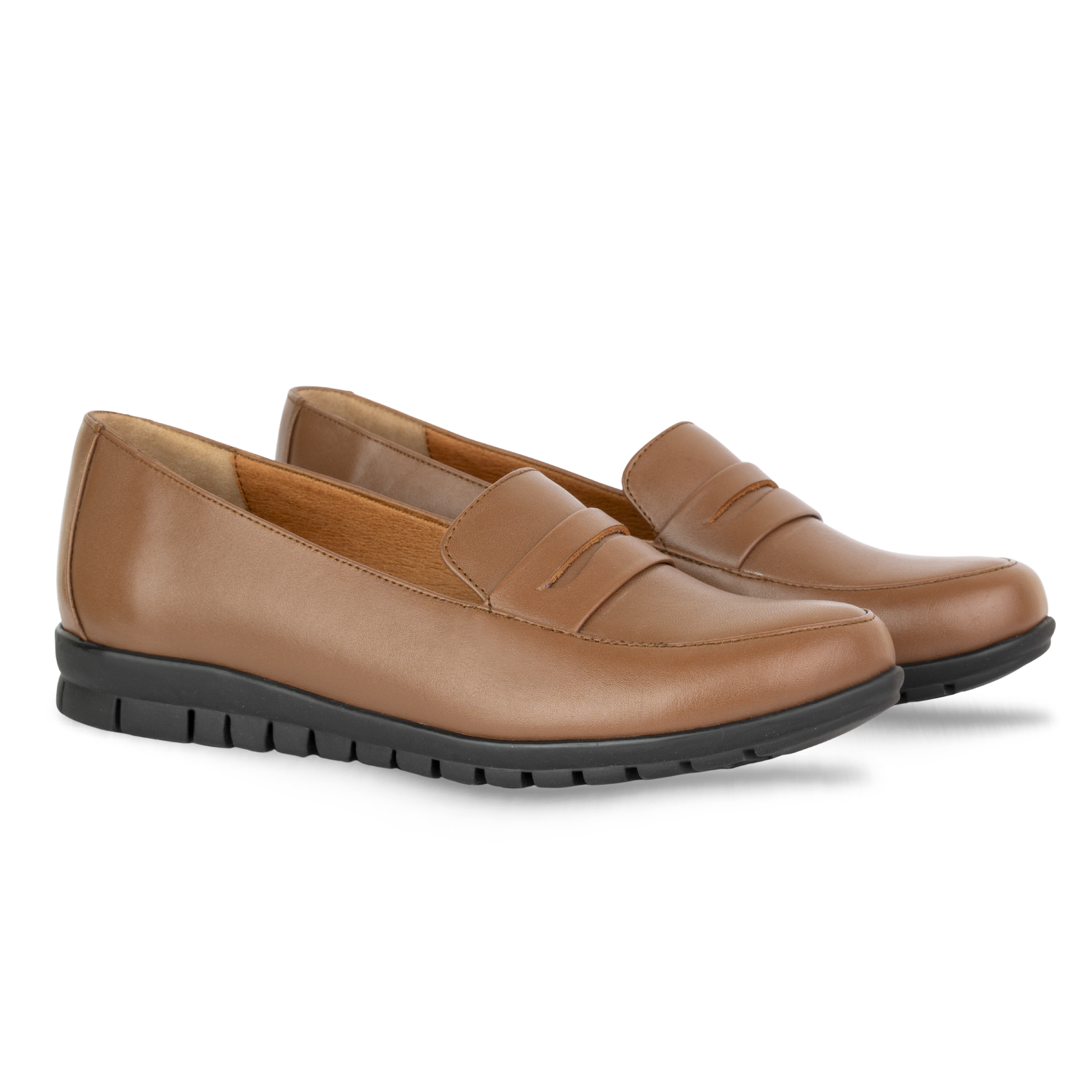 Virello Marron – Mocassins Confort Flex Femme en Cuir Véritable