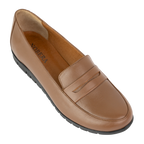Virello Marron – Mocassins Confort Flex Femme en Cuir Véritable