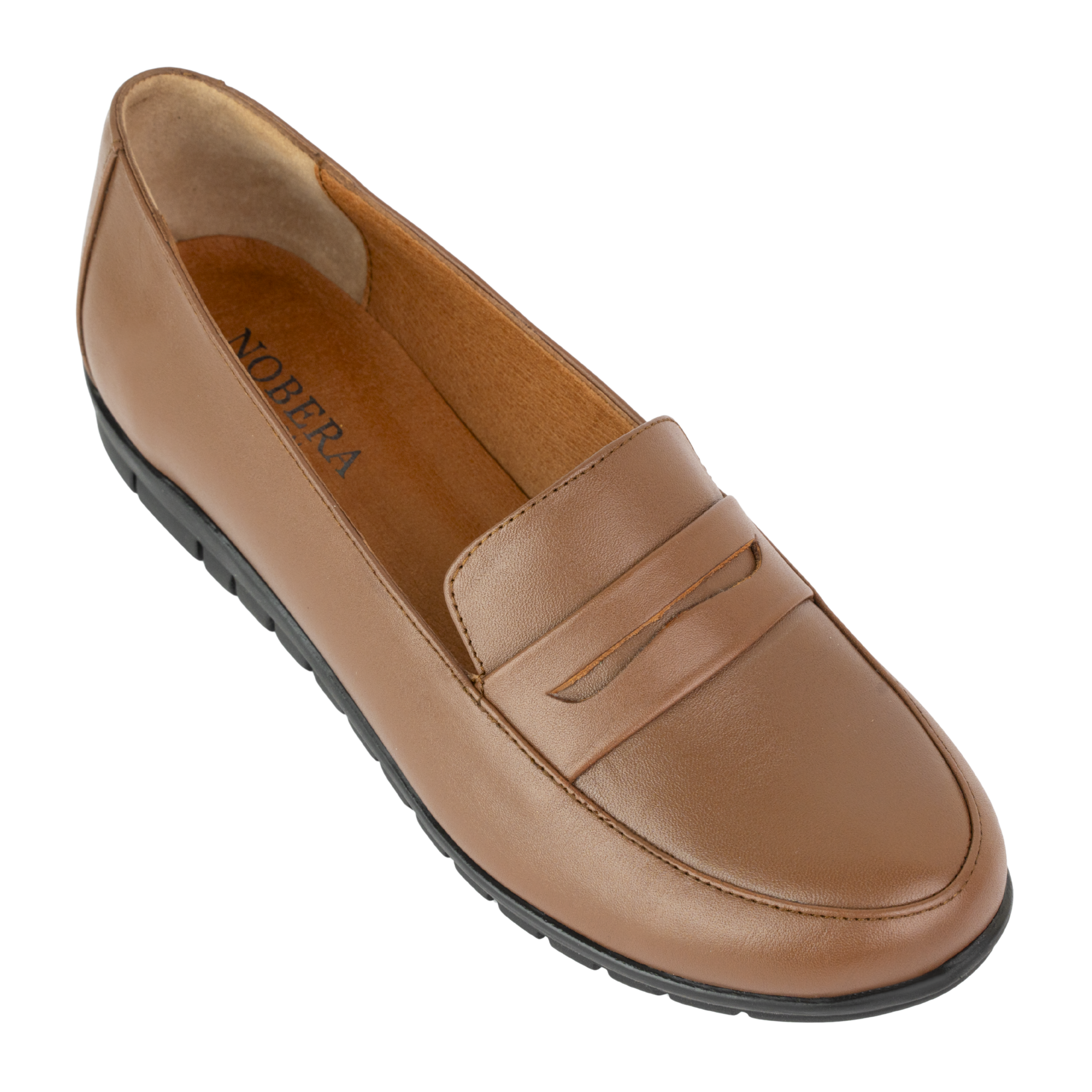 Virello Marron – Mocassins Confort Flex Femme en Cuir Véritable